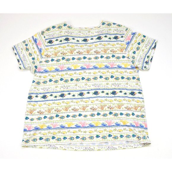 Shenanigans Petite TShirt Top Women Fish Print - Size PXL - Picture 2 of 3